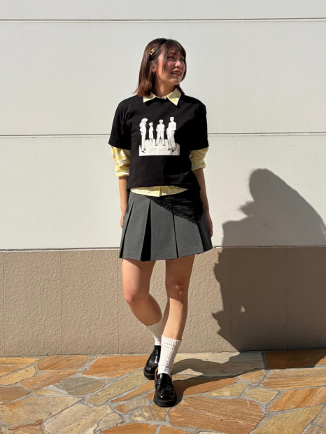 Укороченная рубашка свободного кроя JW ANDERSON UNIQLO в клетку 1159862429 (Желтый S)