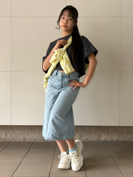 Укороченная рубашка свободного кроя JW ANDERSON UNIQLO в клетку 1159862429 (Желтый S)