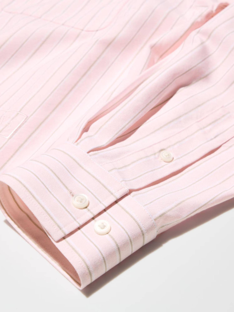 Укороченная рубашка свободного кроя JW Anderson Uniqlo в полоску 1159863176 (Розовый XL)