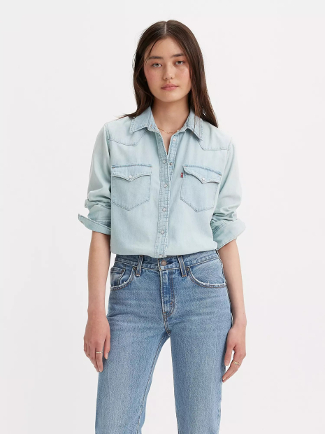 Женская джинсовая рубашка Levi's 1159864332 (Голубой XXL)