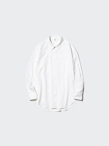 Рубашка оверсайз Uniqlo 1159864379 (Белый M)