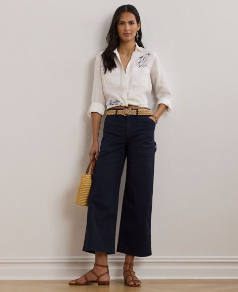 Льняная рубашка Lauren Ralph Lauren 1159865063 (Белый M)