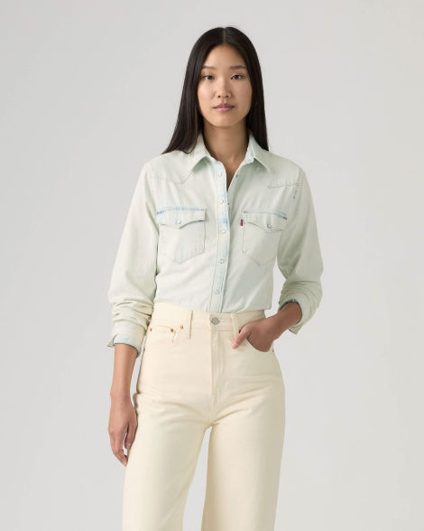 Женская джинсовая рубашка Levi's 1160289527 (Голубой XL)