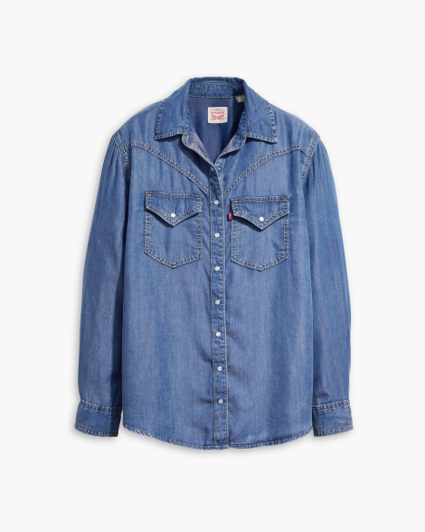 Жіноча джинсова сорочка Levi's 1161033230 (Синій XL)