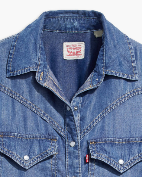 Жіноча джинсова сорочка Levi's 1161033230 (Синій XL)