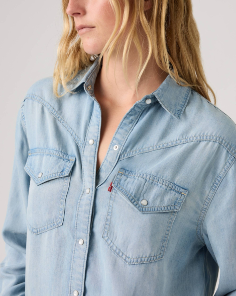 Жіноча джинсова сорочка Levi's 1161332936 (Блакитний M)