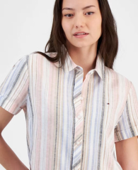 Женская рубашка Tommy Hilfiger с коротким рукавом 1159841209 (Разные цвета L)