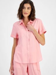 Женская рубашка Tommy Hilfiger с коротким рукавом 1159841232 (Розовый XS)