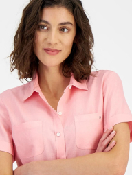 Женская рубашка Tommy Hilfiger с коротким рукавом 1159841232 (Розовый XS)