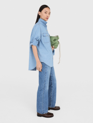 Джинсовая рубашка-оверсайз на пуговицах Uniqlo JW Anderson 1159845115 (Голубой L)