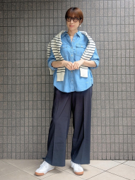 Джинсова сорочка-оверсайз на гудзиках Uniqlo JW Anderson 1159845115 (Блакитний L)
