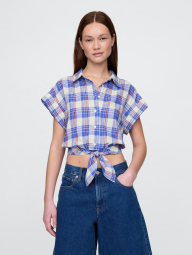 Женская рубашка в клетку Gap 1159846202 (Синий/Красный S)