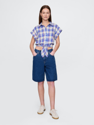 Женская рубашка в клетку Gap 1159846202 (Синий/Красный S)