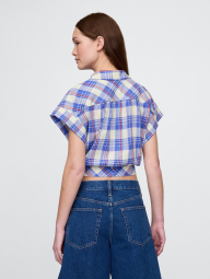 Женская рубашка в клетку Gap 1159846203 (Синий/Красный XL)