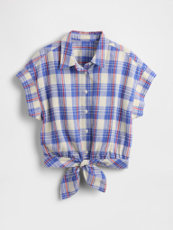 Женская рубашка в клетку Gap 1159846203 (Синий/Красный XL)