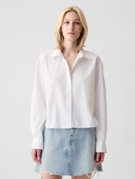 Женская укороченная рубашка GAP c длинным рукавом 1159846247 (Белый XL)