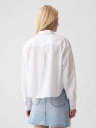 Женская укороченная рубашка GAP c длинным рукавом 1159846247 (Белый XL)