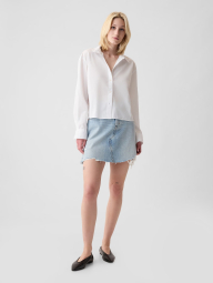 Жіноча укорочена сорочка GAP з довгим рукавом 1159846248 (Білий XXL)