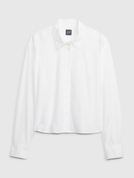 Жіноча укорочена сорочка GAP з довгим рукавом 1159846248 (Білий XXL)