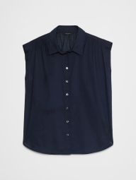 Легкая женская рубашка Banana Republic без рукавов 1159848319 (Синий S)