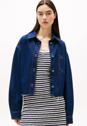 Джинсовая укороченная рубашка Tommy Hilfiger 1159849854 (Синий XS)