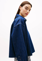 Джинсовая укороченная рубашка Tommy Hilfiger 1159849854 (Синий XS)