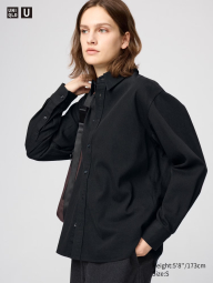 Женская хлопковая рубашка Uniqlo 1159850489 (Черный S)