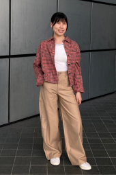 Фланелевая рубашка Uniqlo в клетку 1159852503 (Красный XXL)