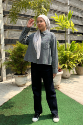 Фланелевая рубашка Uniqlo в клетку 1159852505 (Зеленый XXL)