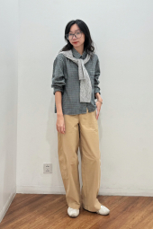 Фланелевая рубашка Uniqlo в клетку 1159852505 (Зеленый XXL)