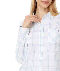 Женская рубашка Tommy Hilfiger в клетку 1159852512 (Белый/Голубой XL)