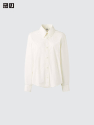 Хлопковая рубашка UNIQLO 1159852517 (Молочный XL)