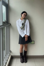 Хлопковая рубашка UNIQLO 1159852517 (Молочный XL)