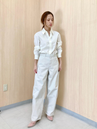 Хлопковая рубашка UNIQLO 1159852517 (Молочный XL)