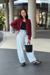 Фланелевая рубашка Uniqlo в клетку 1159852572 (Красный S)