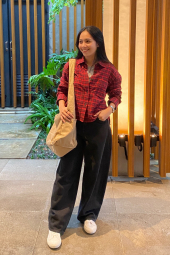 Фланелевая рубашка Uniqlo в клетку 1159852572 (Красный S)