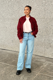 Фланелевая рубашка Uniqlo в клетку 1159852572 (Красный S)