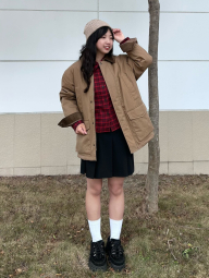 Фланелевая рубашка Uniqlo в клетку 1159852572 (Красный S)