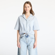 Женская легкая рубашка Tommy Hilfiger с завязками 1159852658 (Голубой L)