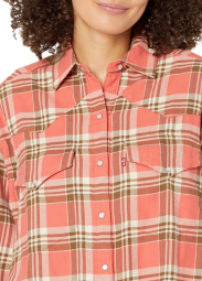Жіноча сорочка Levi's в клітку 1159853265 (Помаранчевий/Коричневий L)