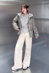 Хлопковая рубашка UNIQLO в полоску 1159853272 (Серый XL)