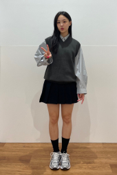 Хлопковая рубашка UNIQLO в полоску 1159853272 (Серый XL)