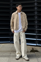 Фланелевая рубашка Uniqlo 1159854242 (Бежевый M)