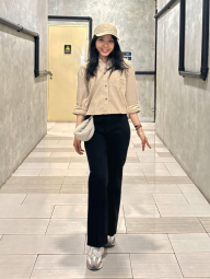 Фланелевая рубашка Uniqlo 1159854242 (Бежевый M)