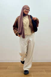 Фланелевая рубашка Uniqlo 1159854242 (Бежевый M)