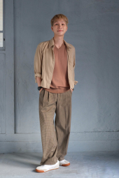 Фланелевая рубашка Uniqlo 1159854242 (Бежевый M)