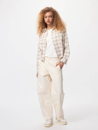 Фланелевая рубашка Uniqlo в клетку 1159854248 (Молочный M)