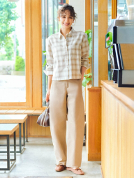 Фланелевая рубашка Uniqlo в клетку 1159854248 (Молочный M)