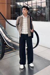 Фланелевая рубашка Uniqlo в клетку 1159854248 (Молочный M)