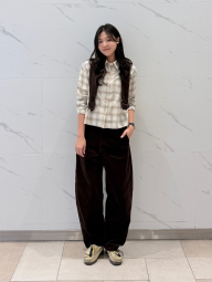 Фланелевая рубашка Uniqlo в клетку 1159854248 (Молочный M)